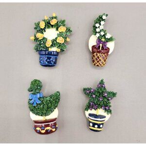 Button Covers Topiaries Star Crescent Moon Duck Wreath Garden Set of 4